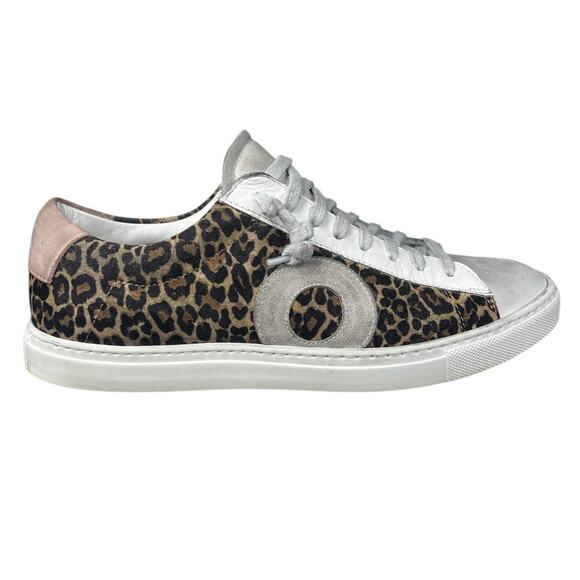 Oliver Cabell Women's Low 1 Leopard Distressed Sneaker Size 40 US 10 - Picture 1 of 10
